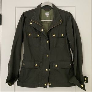 JCrew Olive green Utility Jacket w/gold snaps
